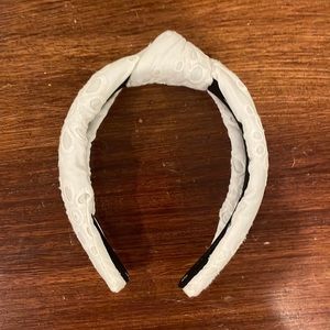 Lele White cotton eyelet headband